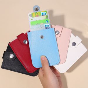Portable mini wallet/passport holder/pull-out slot card storage box PU leather business card holder wallet coin bag