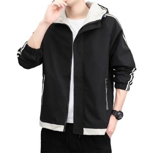 Áo khoác dù nam có nón cao cấp tay phối sọc cá tính SGG1066