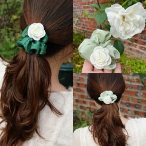 Chun Cột tóc vài hoa phong cách Hàn thanh lịch