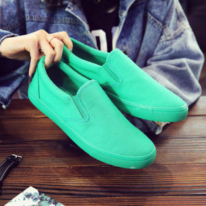 AU2023 Giày vải canvas nam kiểu Hàn Quốc mùa xuân giày công sở màu đen tuyền thoáng khí mùa hè giày sneaker casual thời trang cỡ lớn hàng xuất khẩu.