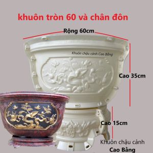Khuôn đúc chậu cảnh tròn 60 và chân đôn [khuôn nhựa ABS siêu bền]