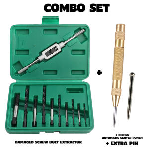 11PCS/Set Damaged Screw Bolt Extractor Drill Bit Adjustable Tap Die Wrench Stripped or Broken Stud Removal HSS Drill Set