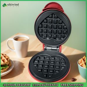 Sikiwind Waffle Iron Nonstick Sandwich Cake Baking Tray Quick Heat-Up Household Breakfast Electric Baking Pan for Quick Breakfasts Snacks and Desserts