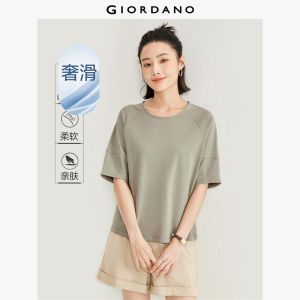 GIORDANO ผู้หญิง เสื้อยืดผ้าฝ้าย100% แขนสั้นฤดูร้อนTee Crewneckสีทึบแฟชั่นสบายๆหลวมTshirts Free Shipping 05324425