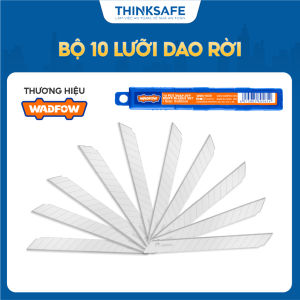 Bộ 10 lưỡi dao rọc giấy rời WADFOW WMK1K09 kích thước 9x80mm bền chống gãy cắt bìa caton decal giấy dán tường khắc gỗ