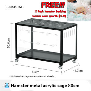 Bucatstate【80/100/120CM】Hamster Cage/Quail Cage/Small Animal/Double Door /with wheel