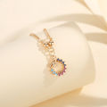 Y635 【COD】Kalung Titanium Wanita Anti Karat Kristal Berlian Berwarna Mewah Emas 18K Perhiasan korea liontin. 