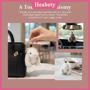 Heabety  Thỏ Keychain Sang Trọng Fluffy Pompon Bunny Dễ Thương Mềm Mặt Dây Chuyền Vài Túi Phụ Kiện Cho Cô Gái Ba Lô Quà Tặng