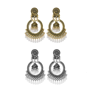 Vintage Pendant Earrings Handmade Pearls Tassels Long Dangle Earrings Elegant Party Ear Accessories for Women