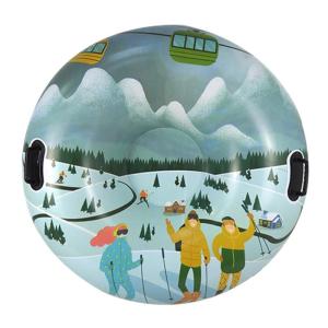 Inflatable Snow Tube Sled with Handles PVC Sledding Tube Thicken Skiing Tubing Folding Snow Sled Skiing Accessories