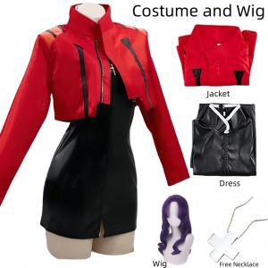 Anime EVA Katsuragi Misato Cosplay Costumes Female Theater Version Cosplay PU Leather Uniform Halloween Party Role Play Dress2026