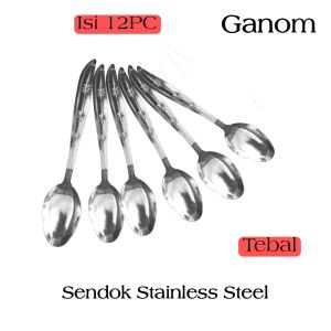 Leoshop888 12Pcs Sendok Garpu Makan Stainless Steel Tebal Murah Anti Karat Motif Bintang - GAnom