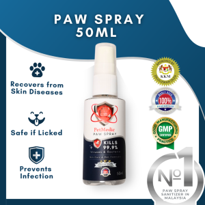 PetMedic Paw Spray Pet Antiseptic Sanitizer for Pet Skin and Wound Recovery Cat & Dog 50ML