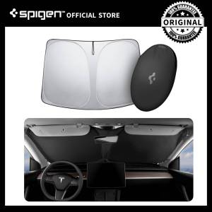 Spigen Tesla Model 3 (2022-2025) Model Y (2022-2025) Car Front Windshield Sunshade Compatible with New Model Y 2025 Refresh (Juniper) and Tesla Model 3 2025/2024 Refresh (Highland)