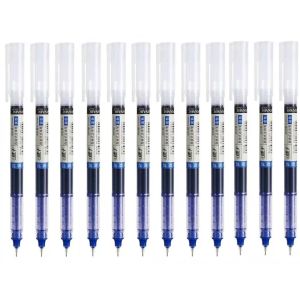 GAOSU 12Pcs/set Chất lỏng thẳng Bút bi gel lỏng Sức chứa lớn Mực đen/đỏ/xanh dương Bút bi lăn nhanh khô Bút lỏng trực tiếp 0.5mm Bút bi lỏng nhanh khô Viết