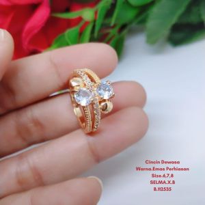 Cincin Perhiasan Aksesoris Titanium Tembaga Rodium Xuping Dewasa Perhiasan Lapis Emas 18 24 Karat C66