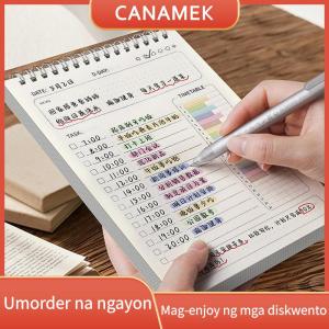 CANAMEK 80Sheets Simple Planner Agenda Spiral Notebook Schedules Planner Thick Daily Notepad Office School Supplies Student Stationery