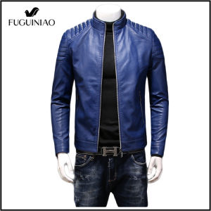 FUGUINIAO 2021 Mens Leather Jackets Coats High quality Slim Fit Windproof Waterproof PU Leather jacket Men