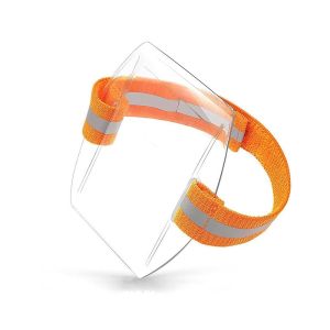OOG Plastic Arm Band ID Badge Holder Reflective Wristband Transparent Card Cover Arm Band Bag Adjustable ID Card Holder Women