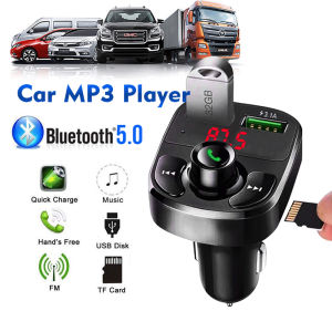 3.1A Fast Charging Car Charger Bluetooth 5.0 FM Transmitter Car Mp3 Player Modulator Adapter Car Kit TF Card Handsfree Calling Dual USB Charger Pemain Mp3 Kereta