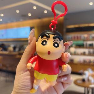 BEAUTYLADIES พลาสติกทำจากพลาสติก วิ่ง Crayon Shin-Chan Toy มือและเท้าขยับได้ เอบีเอสเอบีเอส พวงกุญแจรูปการ์ตูน กระเป๋าเสน่ห์ เครื่องประดับสำหรับตกแต่ง พวงกุญแจอุปกรณ์ต่อพ่วงอะนิเมะ สาวๆ