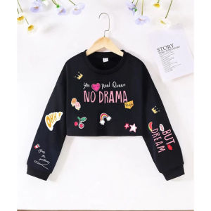 SR FASHION - Sweater Crop NO DRAMA Fleece