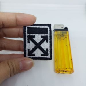 83BRN3 WHITE OFF bordir patch emblem iron on