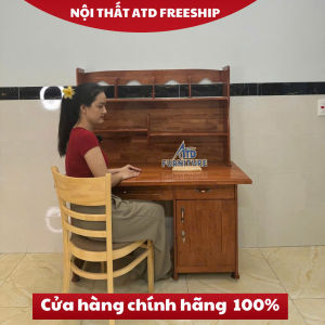 Bàn học sinh gỗ tự nhiên đơn giản có kệ sách bền đẹp giao nhanh tphcm bình dương đồng nai