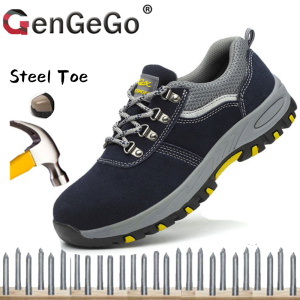 Brand GenGeGo COD (Datang Dalam 3 Hari) Sepatu Keselamatan Kerja Pria Dan Wanita Musim Panas Bernapas Ringan Sepatu Kaki Baja Yang Tidak Dapat Dihancurkan Ankle Safety Boots Sepatu Kets