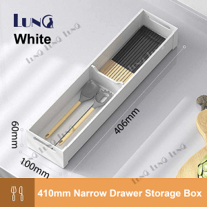 Multi-Function with Adjustable Divider for Flatware Cutlery Storage for Aluminum Smart Spaces Kitchen Drawer Organizer