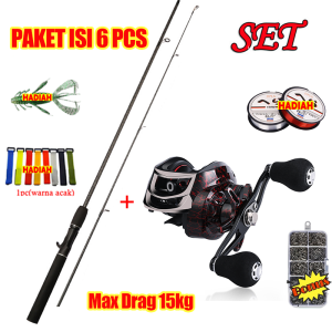 Set Joran Pancing dan Reel PancingJoran Pancing Kombo 2 Buah dengan Gulungan Pancing Baitcasting 18 + 1BBBC Set Joran Pancing 1.6-2.4M 2 Bagian Pancing Yang Kuat Dan Roda Pancingpancing 1 set lengkap kuatbc casting 1 set murahjoran bc casting 1 set