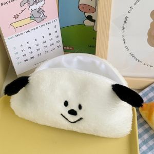 EDDY SONG Large Capacity Plush Pencil Case Stuffed Bag Cartoon Dog Stationery Storage Bag Back To School Makeup Bag Studnet Pen Bag School Supplies