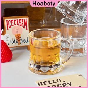 Heabety 1PC 2oz Beer Cup Small Handle Plastic Whisky Mini For Party Mug Glass Barware Kitchen Dining Bar Home Garden Decoration