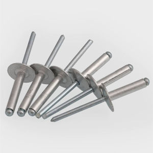 M3.2 M4 M5 Large Cap Open End Aluminum Blind Rivets Pull Cap Rivets Flat Round Head Split Brivets