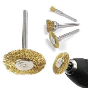 10pcs Copper Wire Wheel Brushes 3mm Mandrel For Accurate Metal Cleaning And Polishing Essential For Auto Repair Tasks