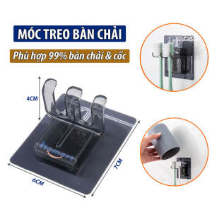 Móc Treo Bàn Chải Đánh Răng Kèm Cốc Nhựa Dán Tường Nhà Tắm Hamart 300ml Siêu Dính Tiện Lợi