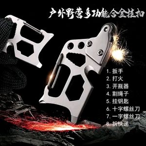 Móc khóa đa năng edc sinh tồn kèm đánh lửa tiện dụng