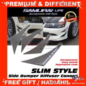 SAMURAI-LIPS SLIM Style Front Bumper Shark Fin Diffuser Canard Premium Stylish Universal Fit All Cars PERODUA AXIA BEZZA MYVI ALZA ARUZ VIVA KENARI KELISA KANCIL ATIVA PROTON WIRA SAGA PERSONA EXORA WAJA PREVE ISWARA GEN2 SATRIA NEO PUTRA CITY CIVIC
