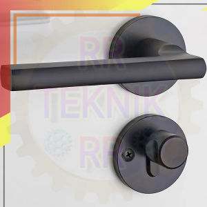 New!! Gagang Pintu Gaya Eropa Hitam Full Set / Kunci Pintu Premium Door lock ( BISA COD )