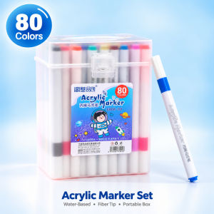 12-120 Colors Acrylic Paint Marker Set Water-Based Fiber Tip Pens for Rock Wood Ceramic DIY Crafts