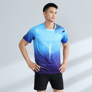 Mens Lightweight Tennis Shirt Badminton T Shirt Table Tennis Jerseys Pingpong Clothes Dry Fit Match Volleyball Clothing Sportswear Uniform