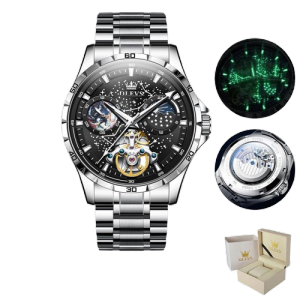 OLEVS Jam Tangan Automatic Pria Anti Air Original Terbaru Kaca Kekerasan Fashion Mewah Luxury Watch Men Cod