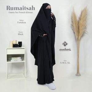 Abaya Rumaitsah Set French Khimar Black