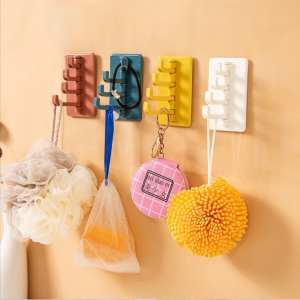 Móc Dán Tường 4 Nhánh Nhiều Màu Móc Treo Quần Áo Móc treo đồ Mẫu Mới