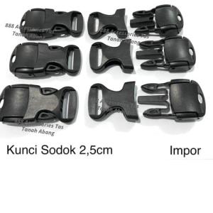 Buckle / Kunci Sodok Plastik Impor Hitam Ukuran 2 cm 25 cm 38 cm (isi 12 pcs)