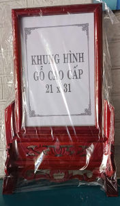 Khung ảnh thờ gỗ keo mặt kính có chân đứng 21*31