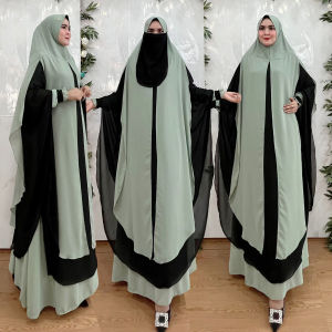 Set Dress/Set Gamis Syari Kombinasi Kode IMANA Bahan Ceruty Babydoll Premium By Ory AjeZas Collect