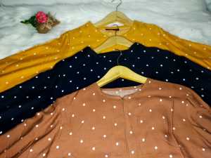 LESTARIJAYA Midi Dress Remaja Terbaru 2022 Katun Rayon Motif Polka Model Busui Kekinian Viral