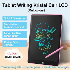 【Special offer】KIVEE Writing Tablet LCD 16 inch Children Drawing Tablet papan tulis Anak Warna Tablet Writing Kristal Cair LCD