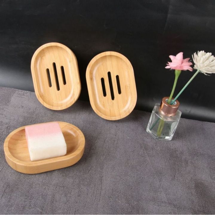 DETFRG Natural Bamboo Wooden Soap Box Raw Wood Color Prevent Mildew ...